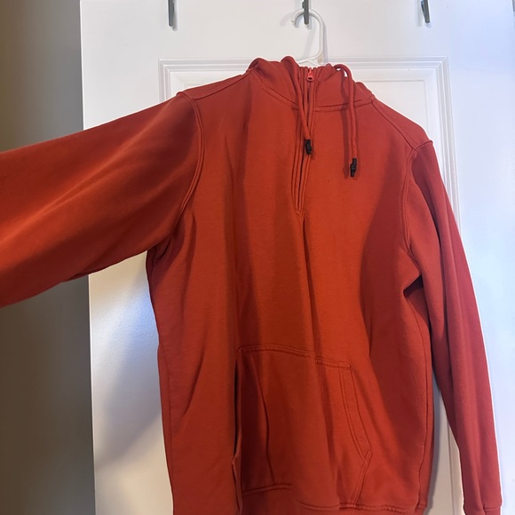 wilfull Tops - Rust Orange quarter zip Hoodie